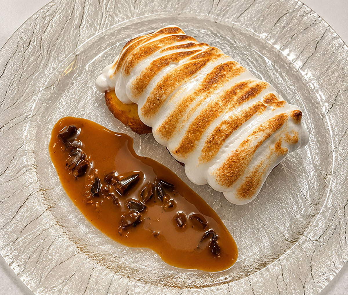 Helado de rebozuelos con merengue y mermelada de setas, Casa Silvano Maracaibo